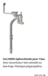 Lillviken Siphon/Bonde Pour 1 Bac offre sur IKEA