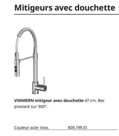 Vimmern Mitigeur Avec Douchette 47 Cm. Bec Pivotant Sur 360° offre sur IKEA