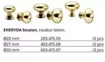 Eneryda - Bouton, Couleur Laiton offre sur IKEA