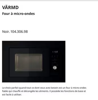 Värmd Four À Micro-Ondes offre sur IKEA