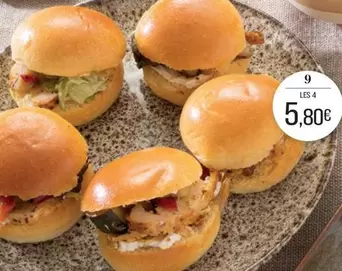 4 Mini Burger Apéro Poulet offre à 5,8€ sur Supermarché Match