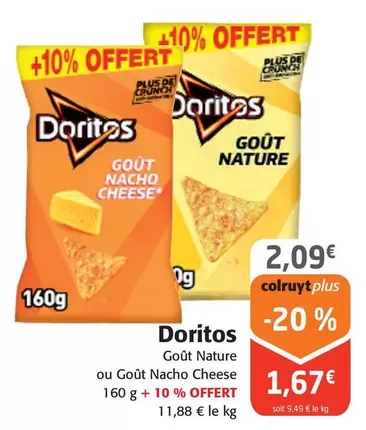 doritos - goût nature ou goût nacho cheese