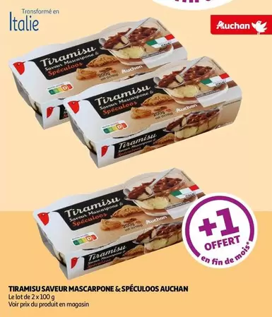 Auchan - Tiramisu Saveur Mascarpone & Spéculoos