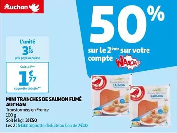 auchan - mini tranches de saumon fumé