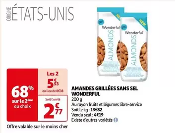 Wonderful - Amandes Grillées Sans Sel