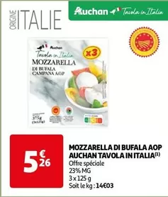 Auchan - Mozzarella Di Bufala Aop Tavola In Italia