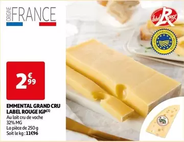 Emmental Grand Cru Label Rouge Igp