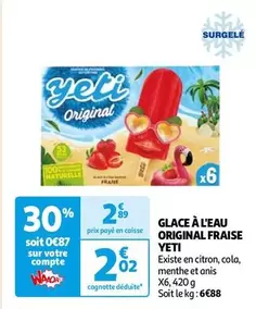 Yeti - Glace À L'Eau Original Fraise