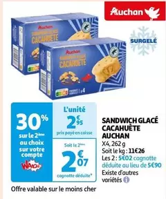 Auchan - Sandwich Glacé Cacahuete 