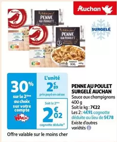 Auchan - Penne Au Poulet Surgelé