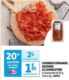 Auchan - Chorizo Espagnol Le Charcutier