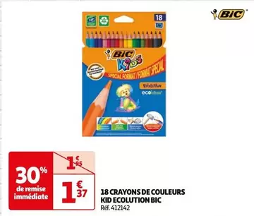 BIC - 18 Crayons De Couleurs Kid Ecolution