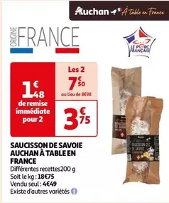 Auchan - Saucisson De Savoie A Table En France