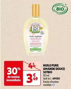 So'Bio - Huile Pure Amande Douce