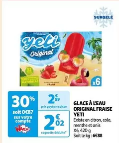 Yeti - Glace À L'Eau Original Fraise