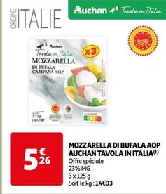 Auchan - Mozzarella Di Bufala Aop Tavola In Italia