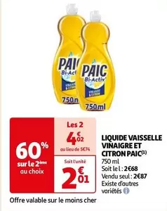 Paic - Liquide Vaisselle Vinaigre Et Citron