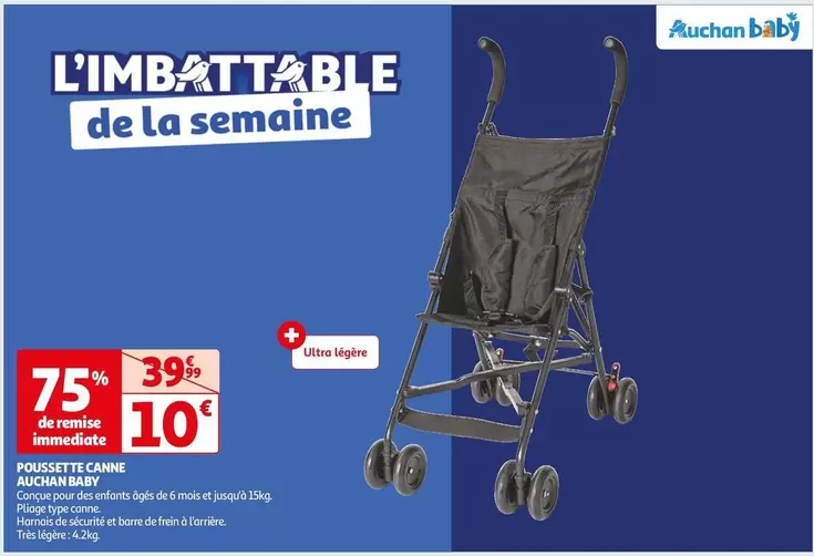 Auchan Baby - Poussette Canne Acumonia Led