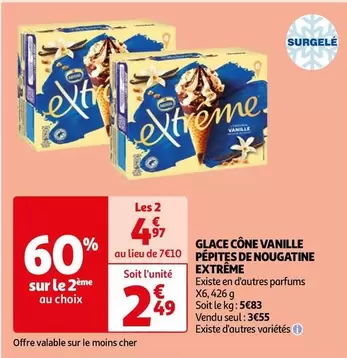 Nestlé - Glace Cône Vanille Pepites De Nougatine Extreme