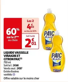 Paic - Liquide Vaisselle Vinaigre Et Citron