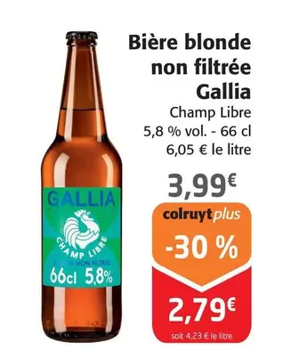 Gallia - Bière Blonde Non Filtrée