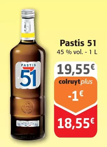 Pastis 51 - 45 % Vol. 1L