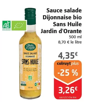 Jardin D'Orante - Sauce Salade Dijonnaise Bio Sans Huile