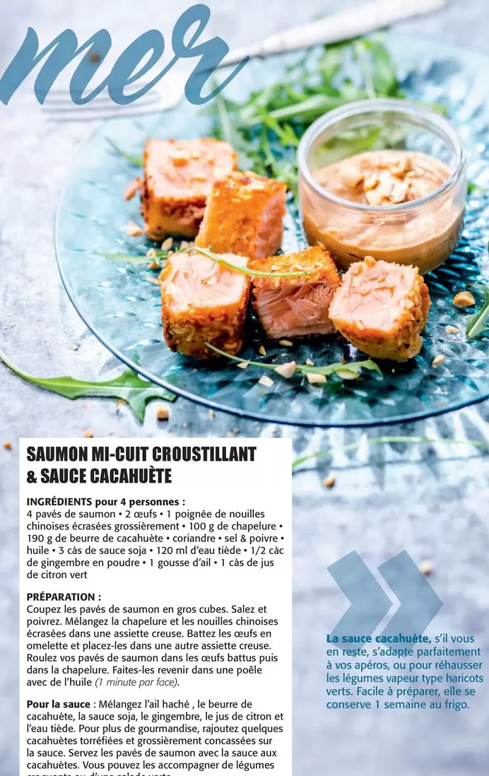 Saumon Mi-cuit Croustillant & Sauce Cacahuète