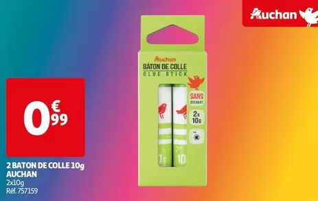 Auchan - 2 Batons De Colle 10G