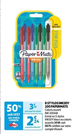 Paper Mate - 8 Stylos Inkjoy 100