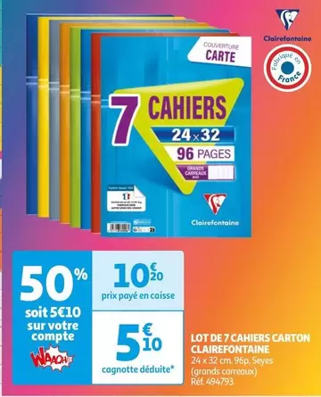 Clairefontaine - Lot De 7 Cahiers Carton