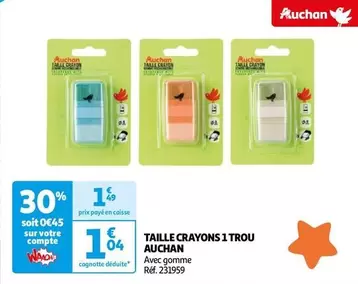 Auchan - Taille Crayons 1 Trou