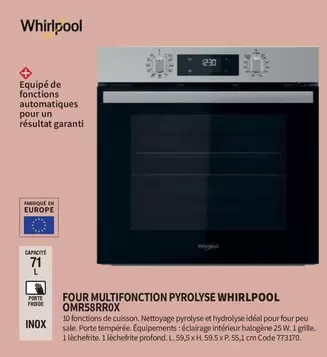 Whirlpool - Four Multifonction Pyrolyse OMR58RROX offre sur Conforama