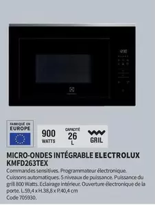 Electrolux - Micro-ondes Integrable KMFD263TEX offre sur Conforama