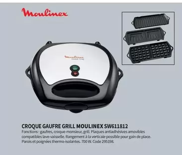 Moulinex - Croque Gaufre Grill SW611812 offre sur Conforama