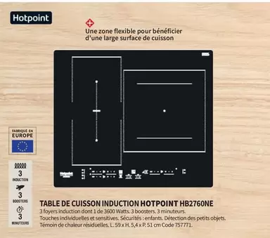 Hotpoint - Table De Cuisson Induction HB2760NE offre sur Conforama