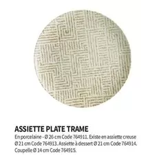 Assiette Plate Trame  offre sur Conforama