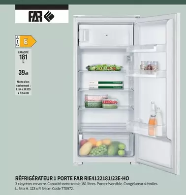 Far - Réfrigérateur 1 Porte Far  RIE4122181/23E HO  offre sur Conforama