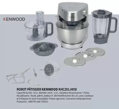 Kenwood - Robot Pâtissier KHC291.HOSI offre sur Conforama