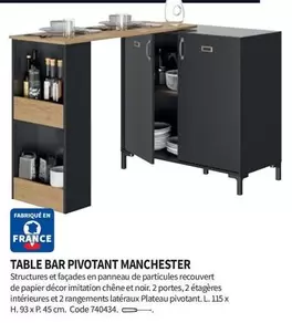 Table Bar Pivotant Manchester offre sur Conforama