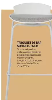 Tabouret De Bar Sohan H.66 Cm offre sur Conforama