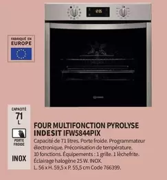 Indesit - Four Multifonction Pyrolyse IFW5844PIX offre sur Conforama