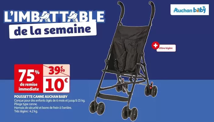 Auchan Baby - Poussette Canne 