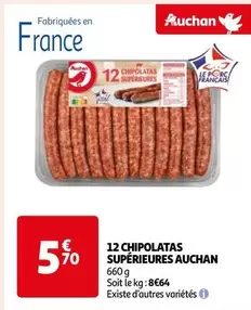 Auchan - 12 Chipolatas Supérieures