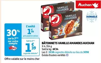 Auchan - Bâtonnets Vanille Amandes