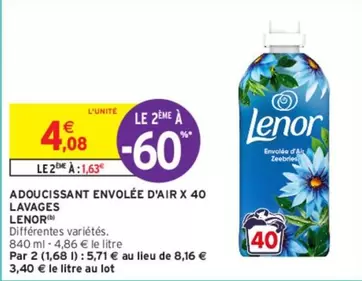 Lenor - Adoucissant Envolée D'air X 40 Lavages