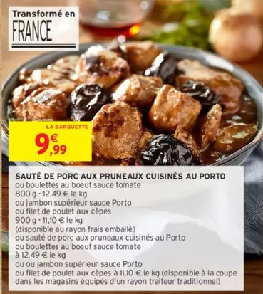 sauté de porc aux pruneaux cuisinés au porto