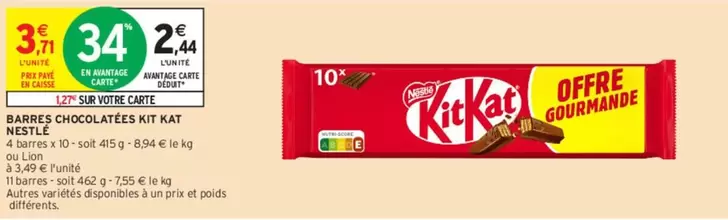 nestlé - barres chocolatées kit kat