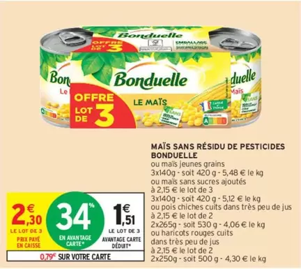 bonduelle - maïs sans résidu de pesticides