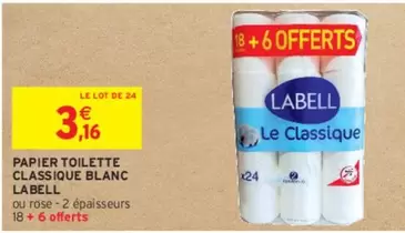 Labell - Papier Toilette Classique Blanc